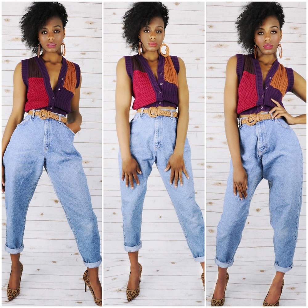 SOLD! Color Block Cropped Sweater